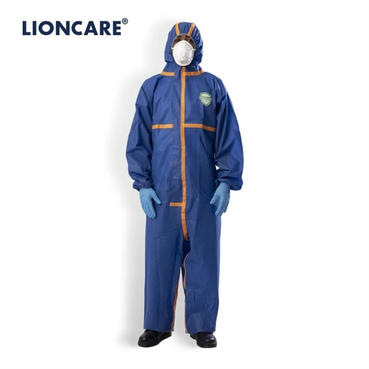 Jednorazowy kombinezon ochronny LIONCARE® CoverLite z podklejanymi szwami, niebieski